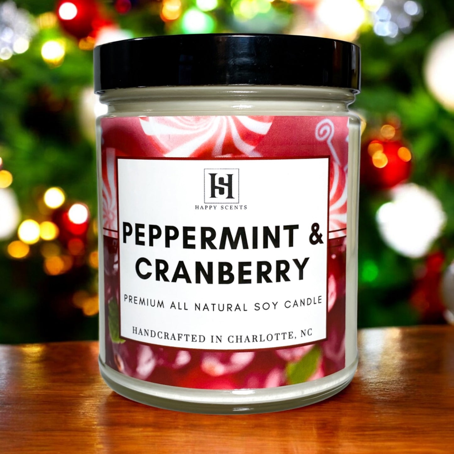 peppermint & cranberry candle